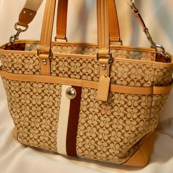 Voyager Coach Travel Tote COACH F54765 Gray/Black Calf Leather